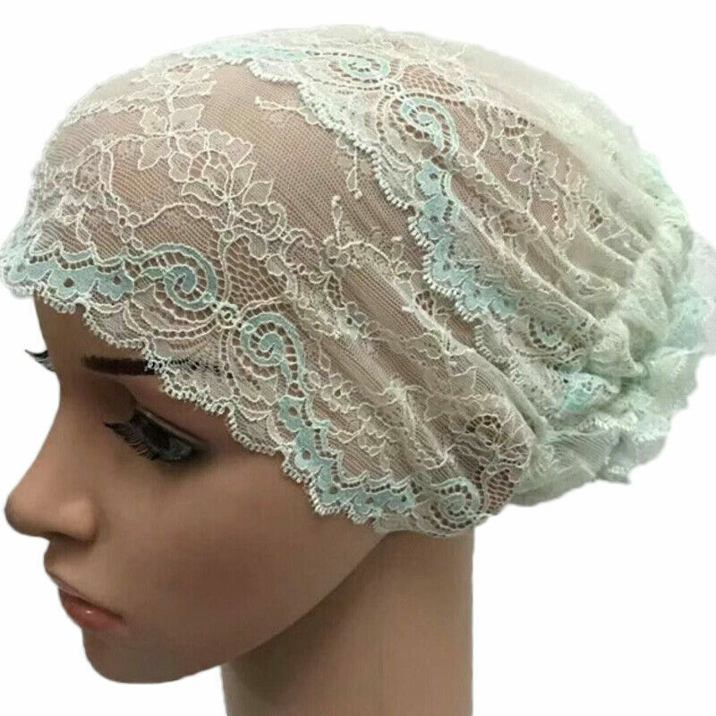 Muslim Women Inner Hat Hijab Scarf Lace Cap Turban Headwear Underscarf Islam Ninja Flower Headscarf Wrap Bonnet Hair Loss Cover