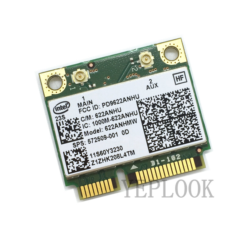 Kartu Wifi Intel 6200AN 622ANHMW 300Mbps Dual Band 2.4G/5GHz setengah Mini PCIe untuk Lenovo T410 T510 W510 X201 L510 L512S Y560 G460