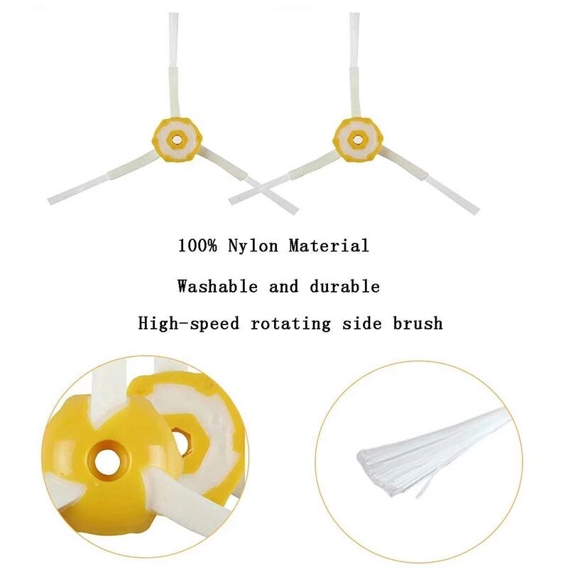 Kit de peças para iRobot Roomba, substituição de escovas com cerdas agitadoras + filtro de ar + escova lateral para modelos 600 Series 610 620 625 630 650 660