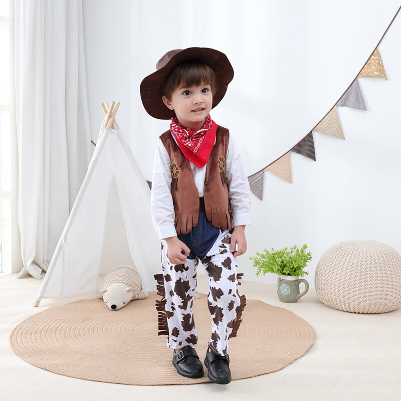 Umorden Fantasia Purim Halloween Costumes for Baby Toddler Kids Child Boys Cow Boy Cowboy Costume Party Fancy Dress