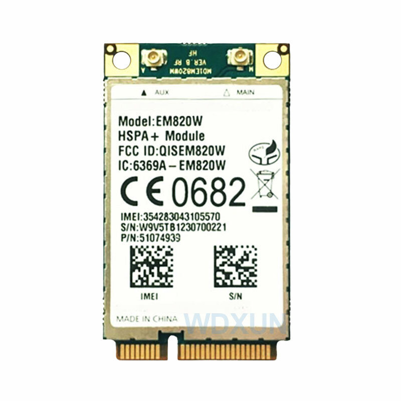EM820W kartu WiFi Mini Pcie 3G EDGE GPRS HSPA WCDMA modul nirkabel UMTS/HSDPA/HSUPA/PA + HSPA + GPS