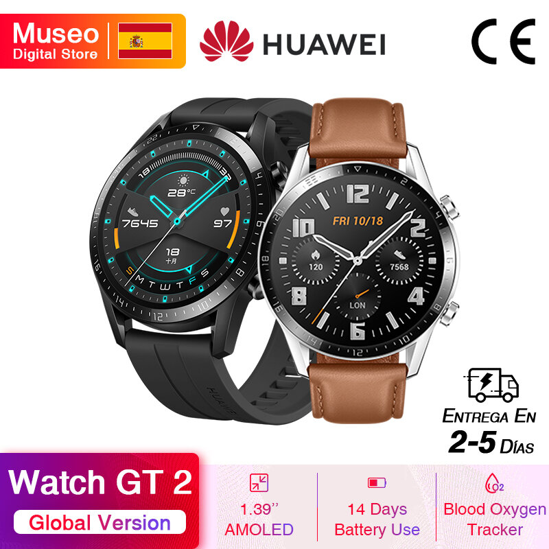 Huawei Watch GT 2 GT2 Reloj inteligente rastreador de oxígeno en sangre Bluetooth 5.1 Smartwatch Llamada telefónica Rastreador de frecuencia cardíaca 5ATM Impermeable