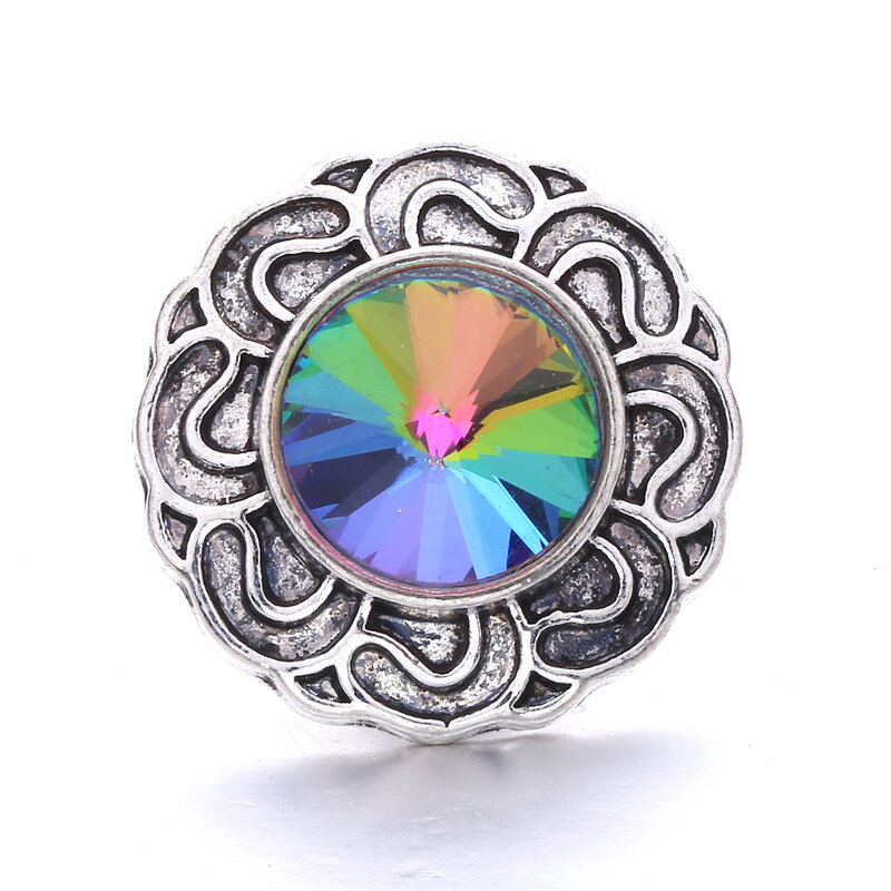 40 stile di alta qualità moda colore cristallo bottone a pressione 5 pezzi bottone a pressione gioielli da donna 18mm braccialetto a scatto accessori regalo