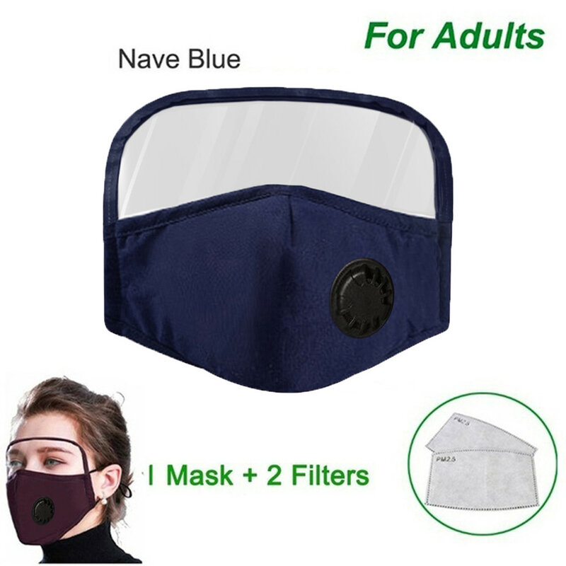 Маска для лица с дыхательным клапаном, защита для глаз, 2 фильтра