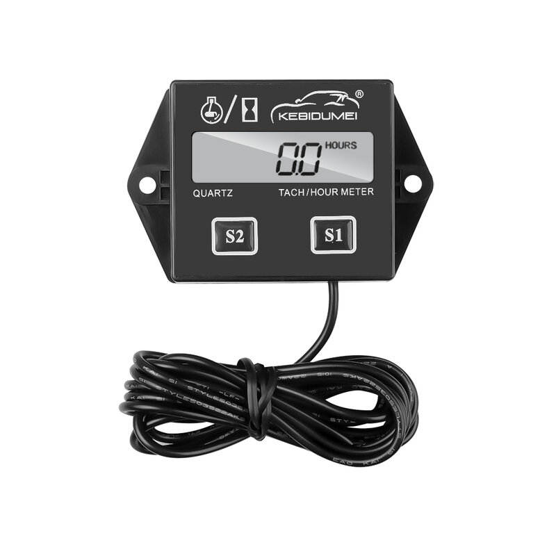 Kebidumei-tacómetro Digital para Motor de motocicleta, medidor de horas, calibre, 12v, pantalla LCD, impermeable, para coche y barco