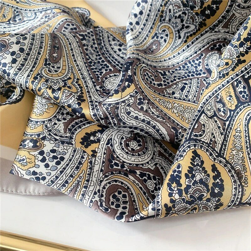 2022 mode Frauen Schal Paisley Print Silk Gefühl Platz Haar Band Foulard Weibliche Hals Schals Lady Schal Wrap Bandana Neue