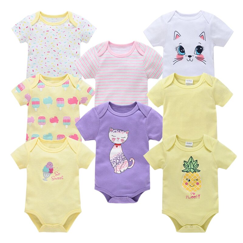 3pcs 8pcs newborn baby bodysuit cute cotton baby girl clothes twins baby onesie body infantil ropa bebe cartoon toddler jumpsuit