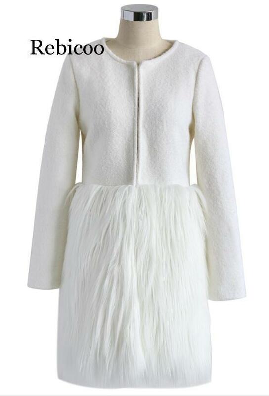 Mantel Bulu Imitasi Wanita Baru Musim Gugur dan Dingin Mantel Leher-o Bulu Hangat Tebal Jalan Tinggi Temperamen Mode