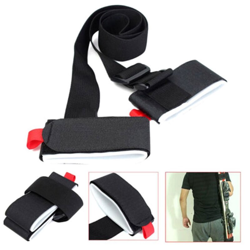 2020 Hot Sales OUTAD Adjustable Skiing Pole Shoulder Carrier Lash Handle Straps Porter Hook Loop Protecting Black Nylon Bags
