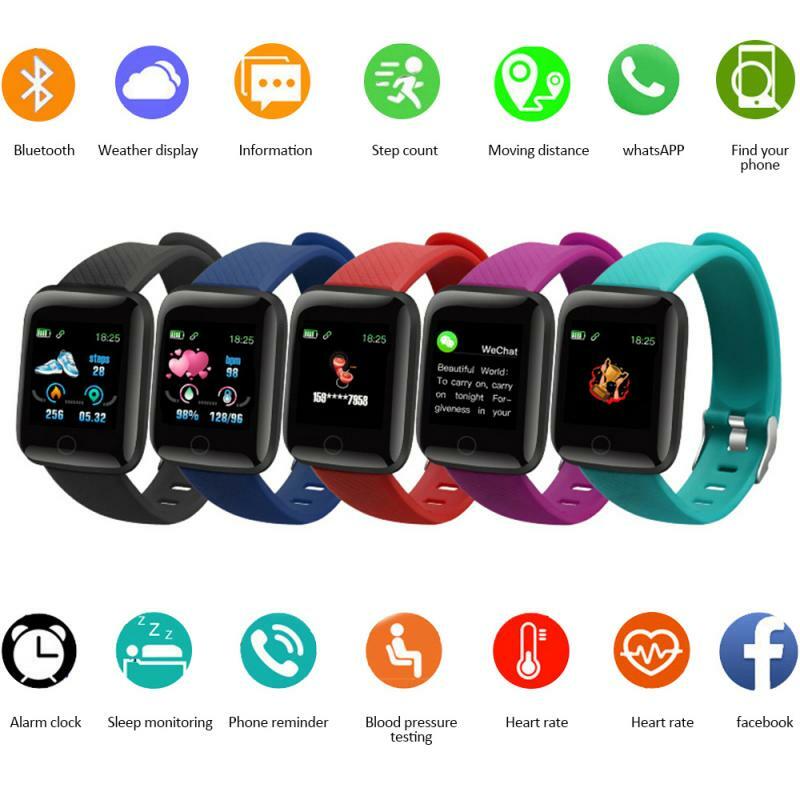 116PLUS Smart Bracelet Bluetooth IP67 Waterproof Watch Color Screen Heart Rate Blood Pressure Monitoring Track Smart Wristband
