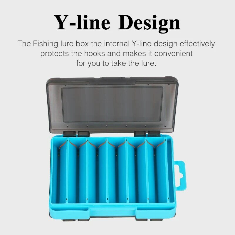 TSURINOYA scatola per esche da pesca a doppio strato 12 14 scomparti scatole per esche rigide a doppia faccia custodia per attrezzatura da pesca