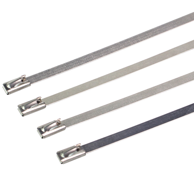 100PCS Multi-Purpose Locking Cable Metal Zip Ties Stainless Steel Cable twist Ties Locking Metal Zip-Exhaust Wrap Coated