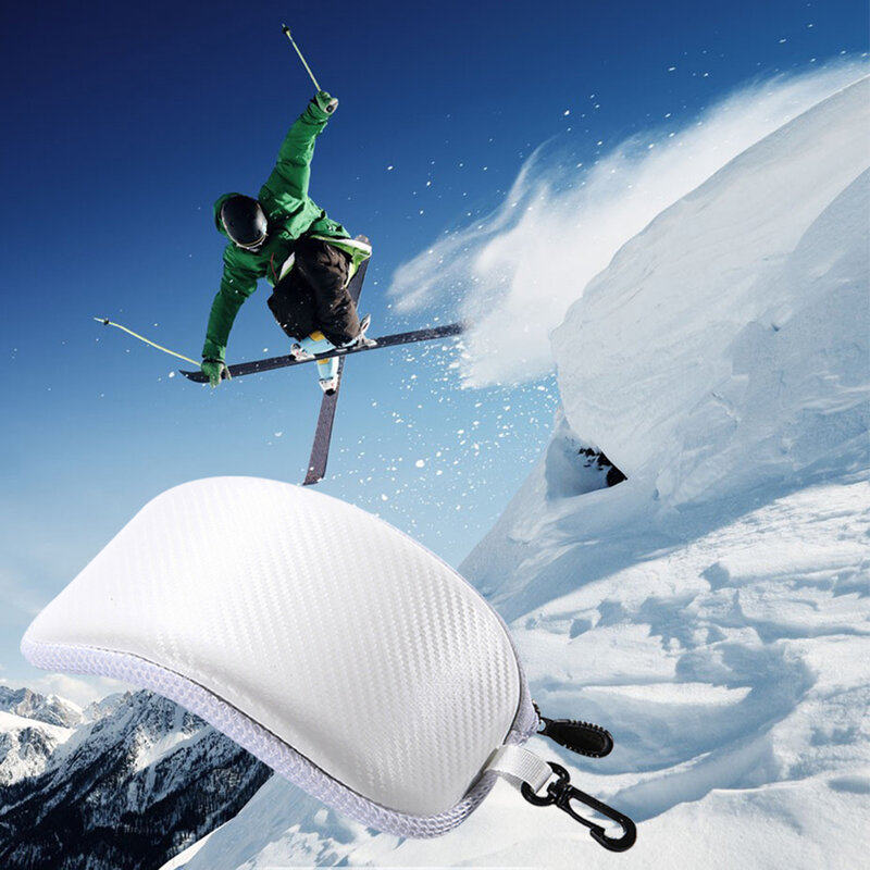 Ski Snow Goggle Protector Case sem óculos, Anti-choque, Caixa impermeável de óculos de motocicleta, Zíper de armazenamento