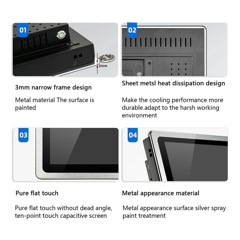 15 Inch Embedded Industrial Mini Computer All in one PC Panel with Capacitive Touch Screen Built-in WiFi for Win10 Pro 1024*768