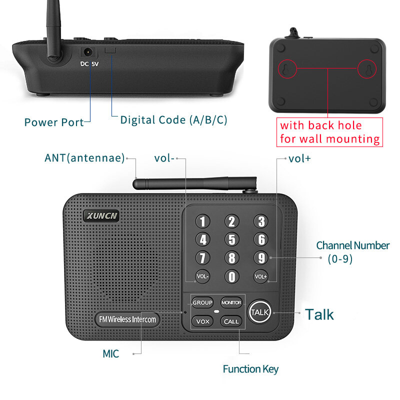 Bezprzewodowy domofon System dla domu biznes pomieszczenie biurowe 2-drożna komunikacja bezprzewodowy domofon Audio Indoor