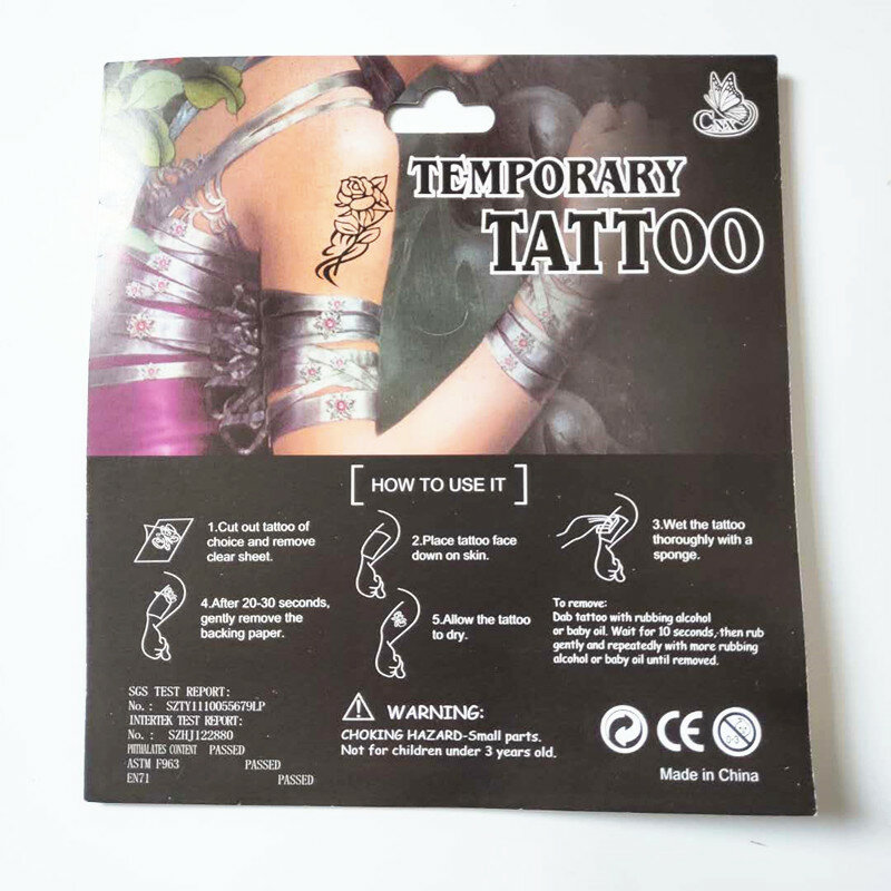 Tatuagem temporária com dinossauro infantil, tatuagem de animais temporária à prova d'água, 2 peças aleatória