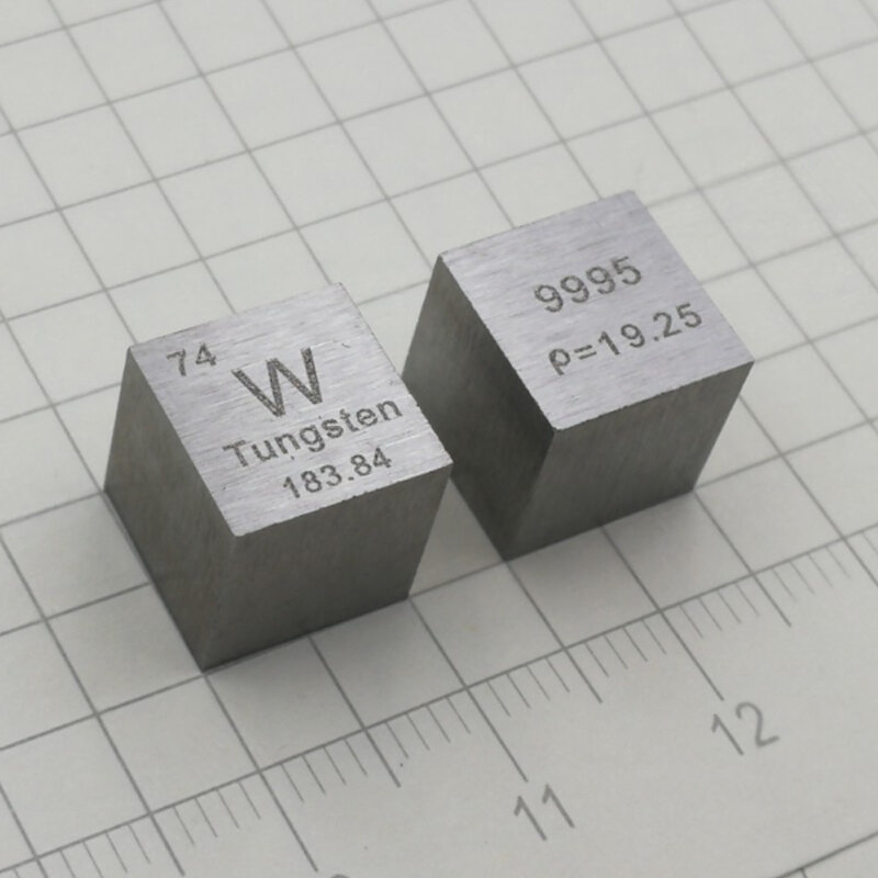 Cube de table périodique en métal W, haute pureté, 99.95% nuits de tungstène, haute densité, collection d'affichage Hobby, 10x10x10mm