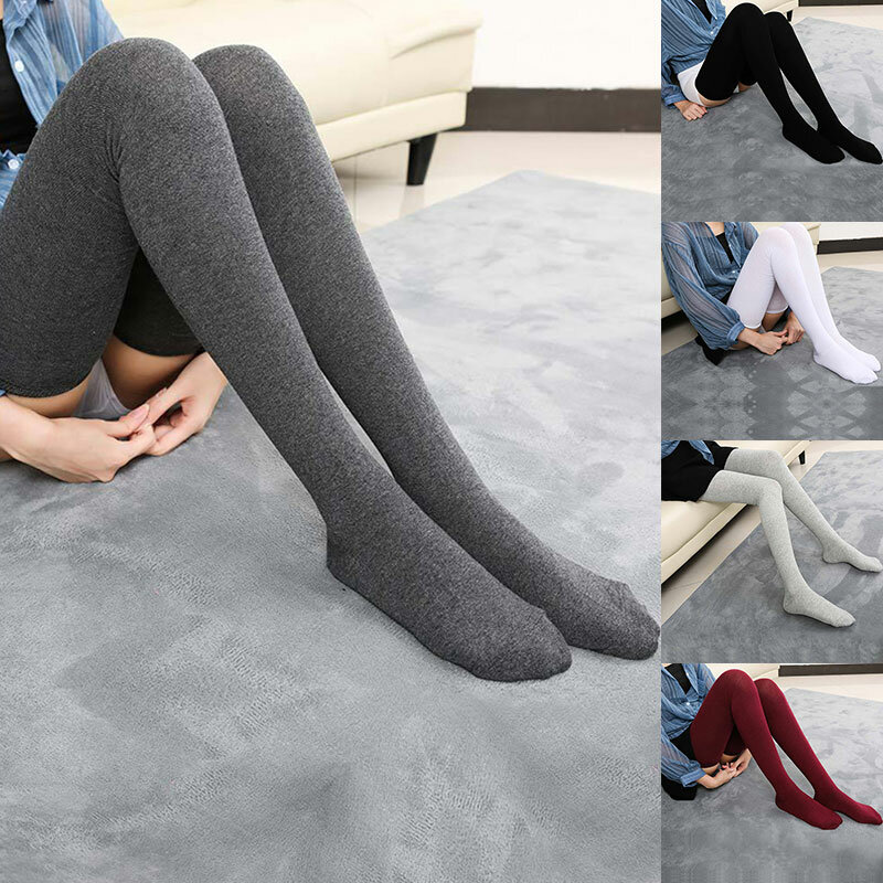 Calcetines hasta la rodilla de algodón para mujer, Medias por encima de la rodilla, cálidas, superlargas, Sexy, 80cm, 2020