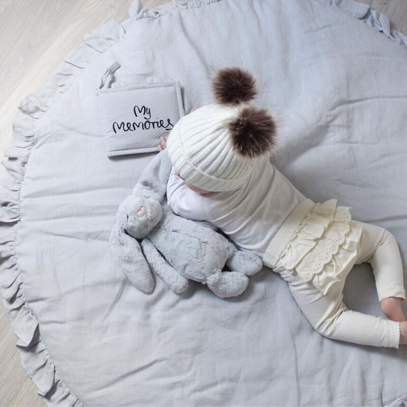 Cobertor infantil explosão rendas cor sólida, tapete de jogo para bebês coberta de ar condicionado e tapete redondo