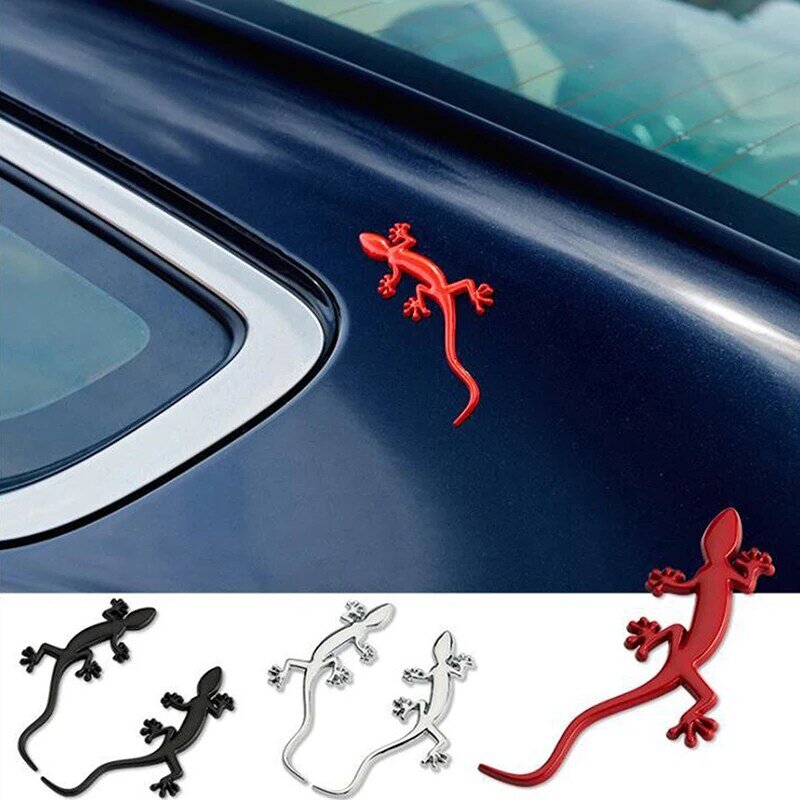1Pc Reflecterende Auto Metal Truck Sticker Lizard Gecko Decal Badge Emblem Decor