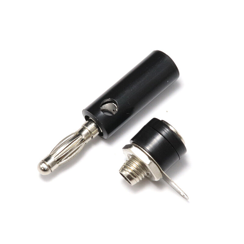 20PCS/Lot Audio Speaker Screw Banana Plate Plugs Connectors 4mm Black Red Banana Binding Post Male and Female Plug DIY Adapter