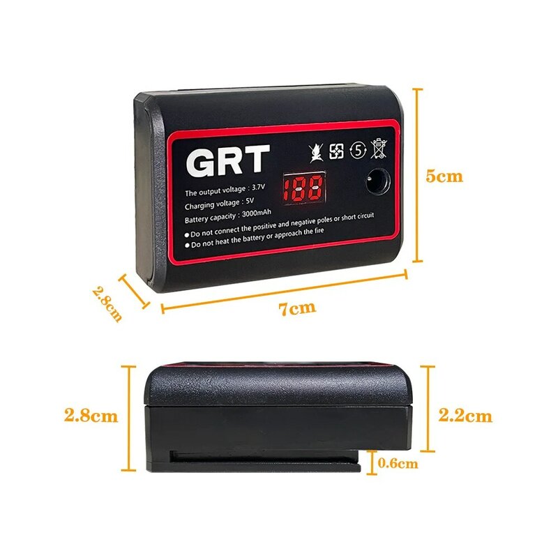 Batteria al litio ricaricabile GRT 3000mAh per misuratore di livello Laser batteria digitale 8/12 linea/16 linee forte livello laser verde