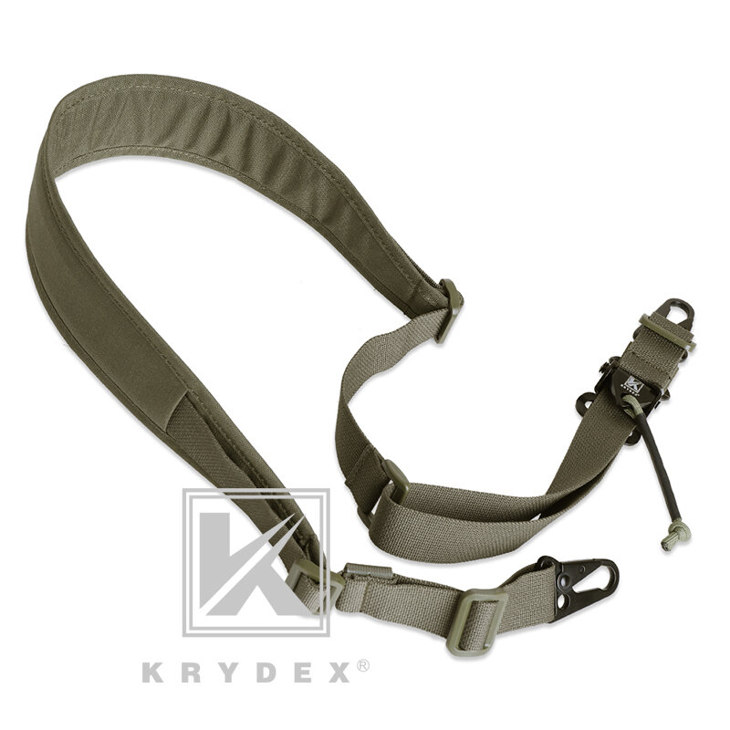 Krydex tático rifle estilingue tiro caça combate cinta removível modular 2 pontos/1 ponto 2.25 "acolchoado rifle acessórios rg