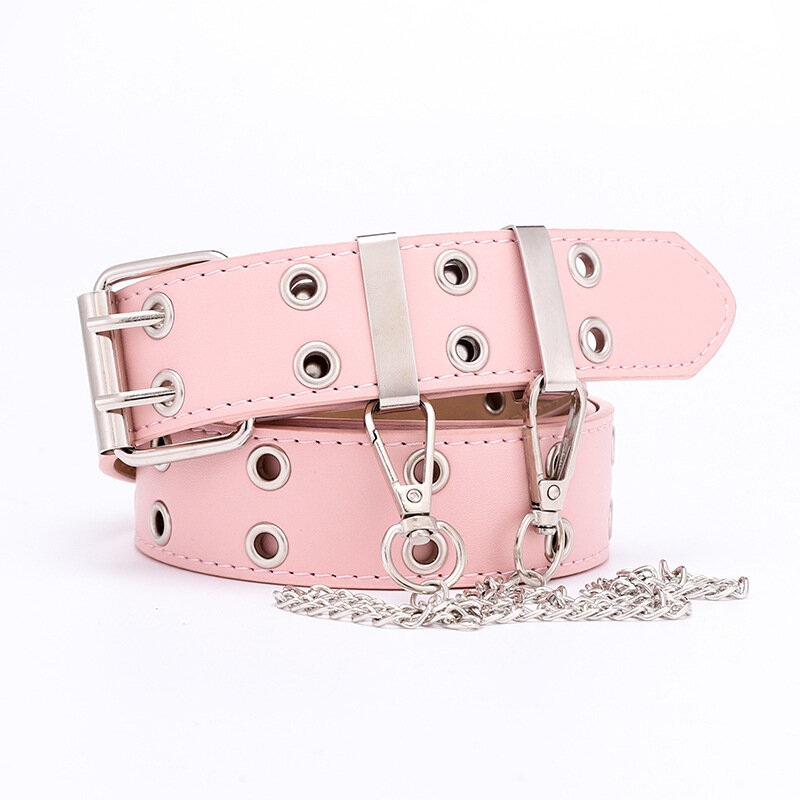 Cinturón de aleación de lujo para mujer, cadena de cuero genuino con hebilla de Pin, para decoración de vaqueros, a la moda, nuevo estilo, 2020