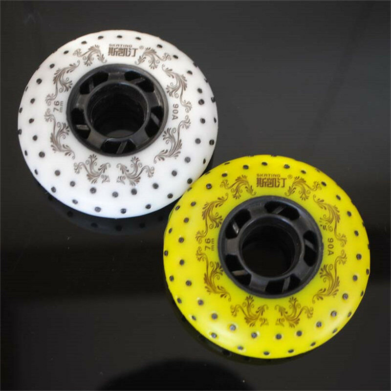 Roda de patins roller stone com pedra fogo, 52 104 208 para sapatos de skate em linha, branco ou amarelo, rodas de patins [72mm 76mm 80mm]