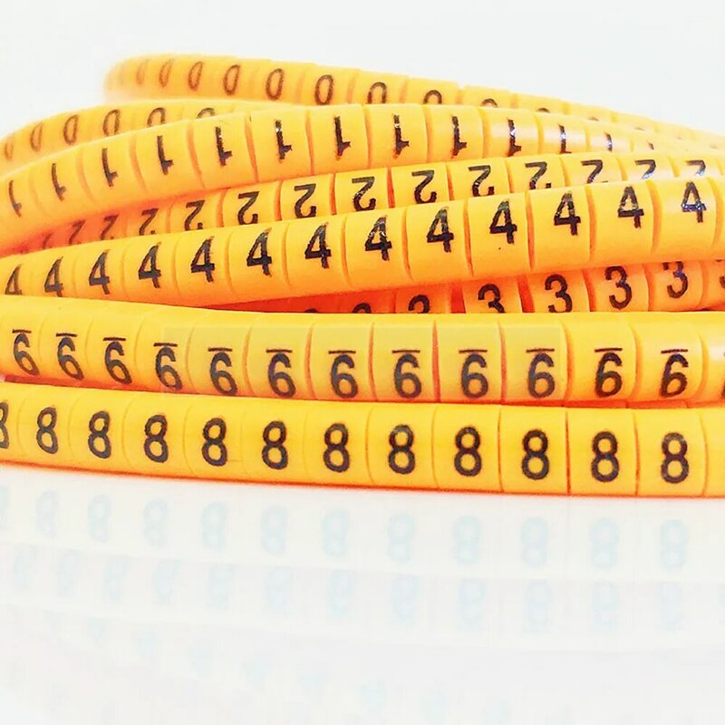 Organizador colorido do fio do PVC da isolação do cabo, marcador, número 0 da marca da etiqueta a 9, EC-1, 1000Pcs, EC-0, EC-1
