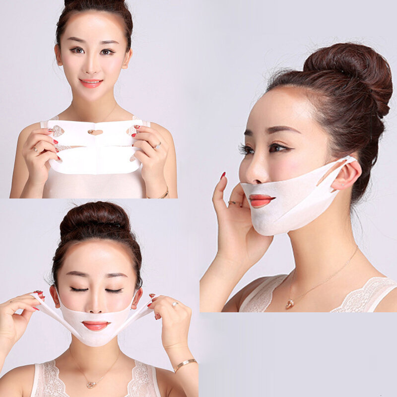 Máscara firmadora em formato v, máscara de firmamento facial massagem para rugas máscara em formato v ferramenta de cuidados com a pele