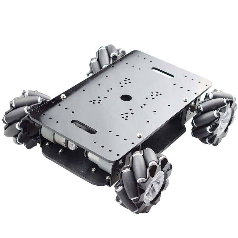 Nuovo 5KG carico doppio telaio Mecanum Wheel Robot Car Chassis Kit con 4 pezzi 12V Encoder Motor per Arduino Raspberry Pi DIY STEM