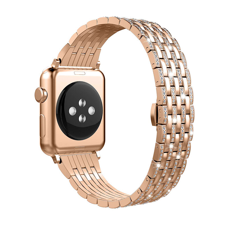 Bracelet de luxe en diamant pour Apple watch, pour Apple watch 44mm 40mm 7/6/SE/5/4/3/2 iwatch 42mm 38mm 45mm 41mm, bracelet en acier inoxydable