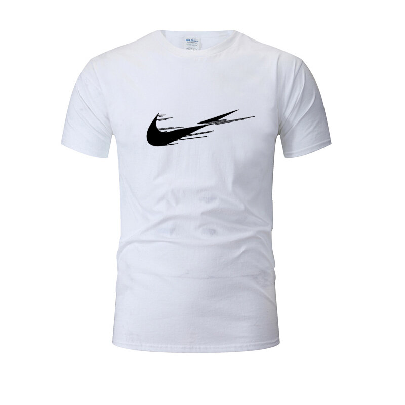 2020 mężczyźni jogging Sport trening bawełniany T-shirt męskie koszule na co dzień człowiek siłownia Running Fitness drukuj Tee topy odzież