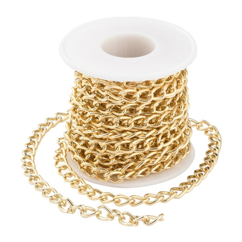Cadenas de aluminio trenzadas para fabricación de joyas, 1 rollo de 5m, para collar, pulseras, materiales, accesorios de cadena de bolso hechos a mano