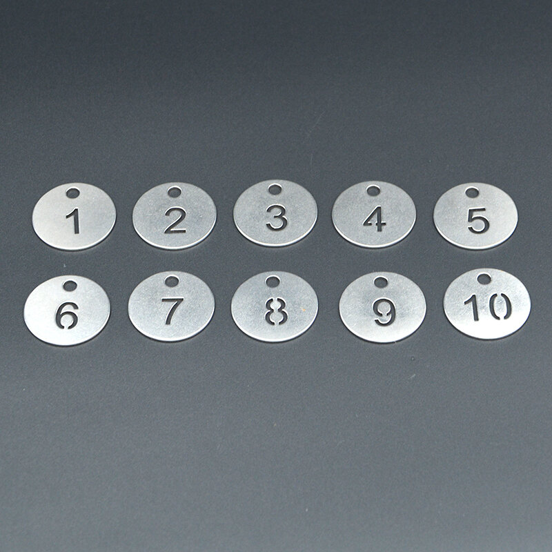 Pareto 23mm Nummer Tag Edelstahl Schlüssel anhänger Schlüssel ring Schlüssel ring Schlüssel bund Hunde marke benutzer definierte 10 teile/beutel