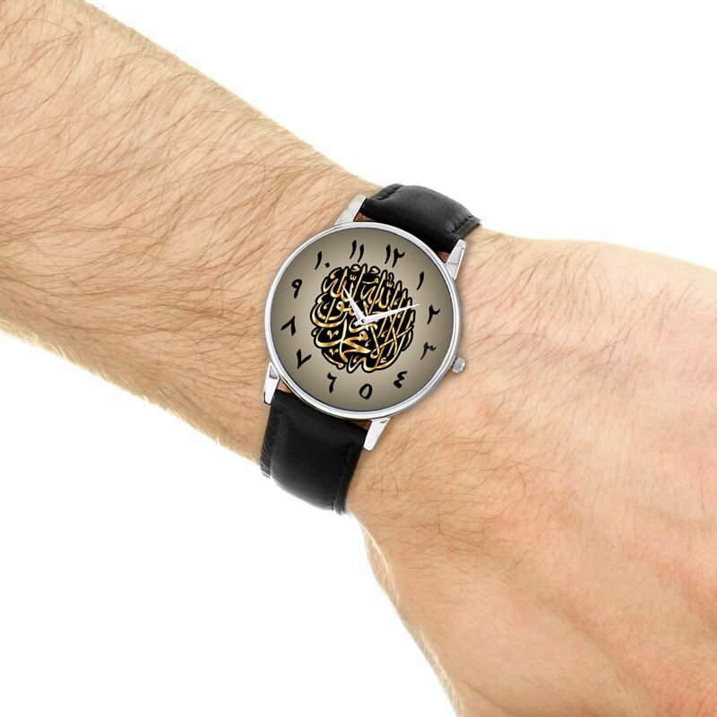 นาฬิกาใหม่สำหรับชายตัวเลขภาษาอาหรับนาฬิกาข้อมือควอตซ์