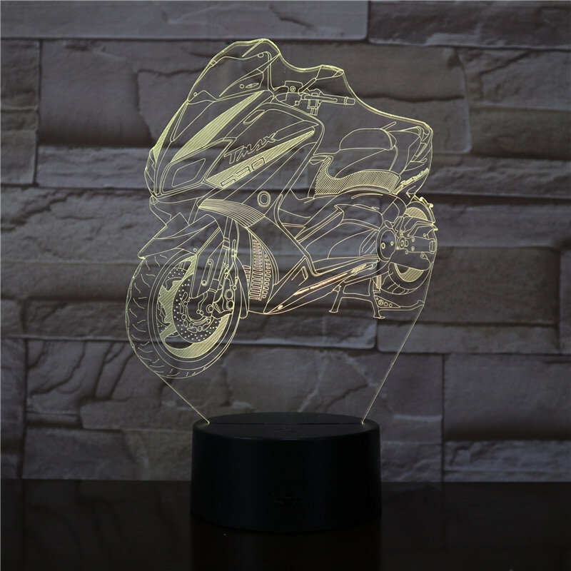 Cool Boy Toys-Lámpara LED 3D de escritorio para motocicleta, luz nocturna, USB, RGB, decoración del hogar, regalo de Navidad, novedad, 3551