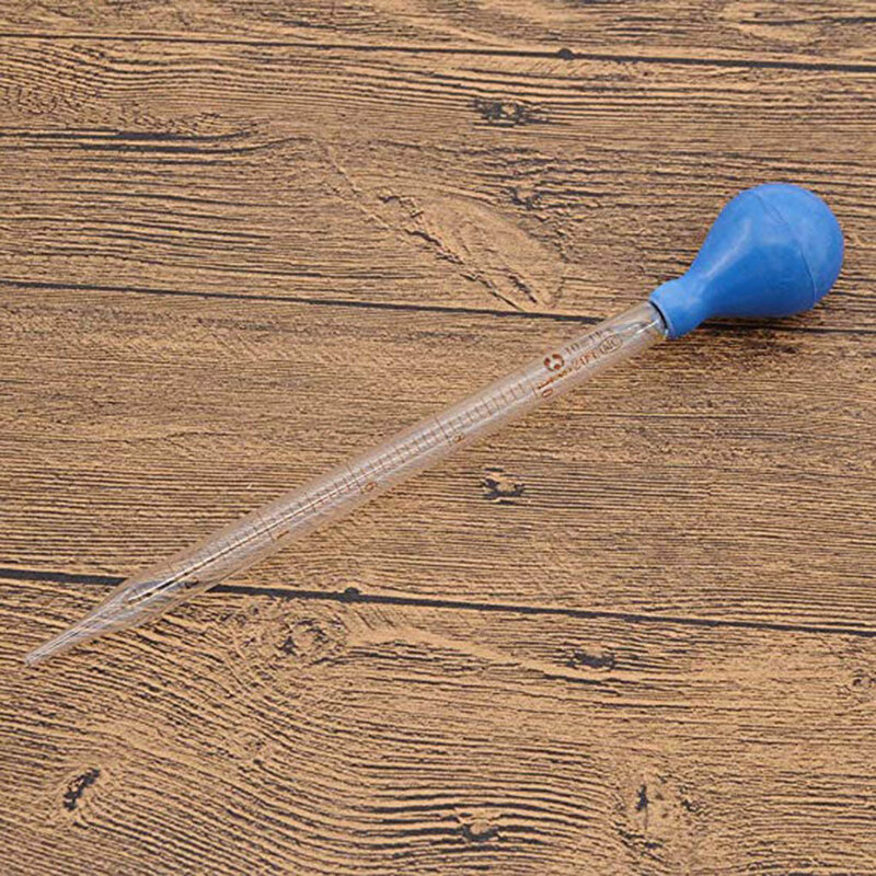 10/5 ml Glass Scale Line Dropper Pipette Lab Dropper Dropping Pipet Blue Rubber Head Pipettors