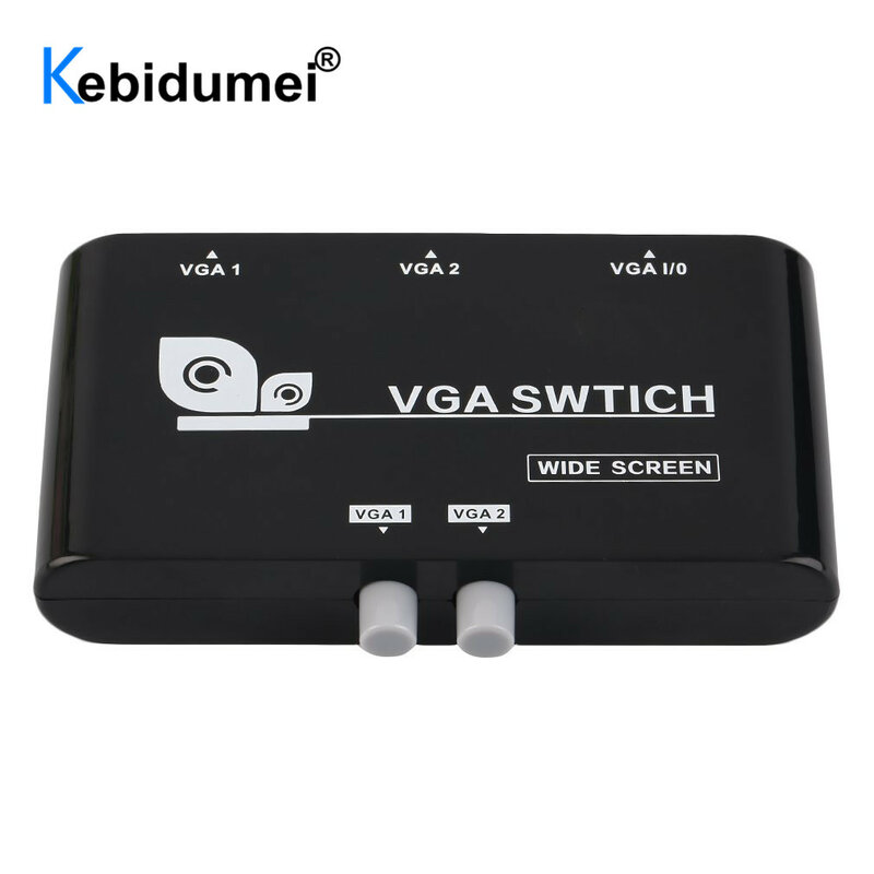 2 em 1 para fora vga caixa de seletor de vídeo vga kvm switch 2-way compartilhamento interruptor switcher caixa para projetores de monitor de computador