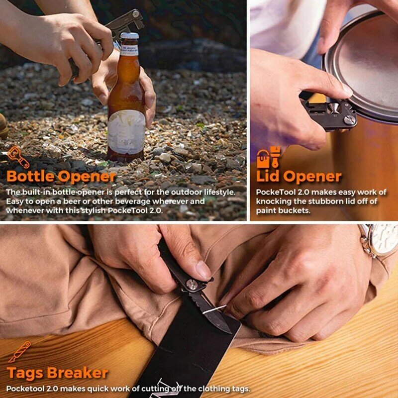 30 in 1 Multifunction outdoor Survival Tool FOR SOS fold Knife Corkscrew wrench Sleeve Pocke Tool EDC 2.0