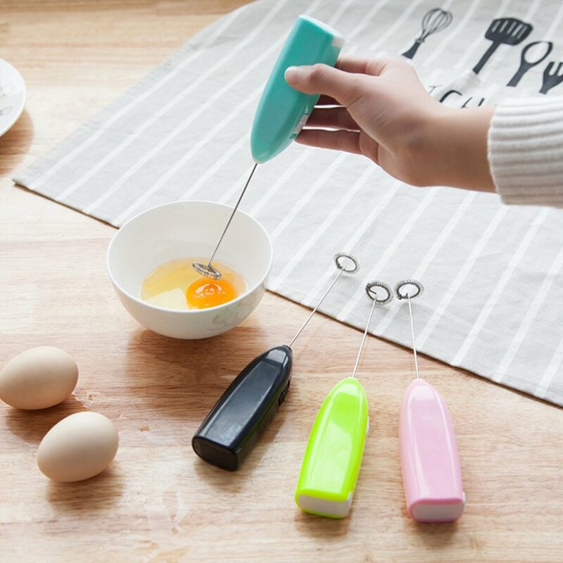 Alat Memasak Dapur Praktis Pengaduk Pegangan Mini Pembuat Busa Pengocok Telur Elektrik Pengaduk Kocokan Kopi Minuman Susu Modis