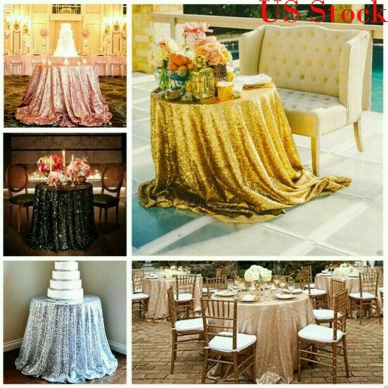 Novo glitter sequin redonda toalha de mesa brilhante bling banquete festa de casamento capas de mesa pano de mesa para o casamento decoração de natal