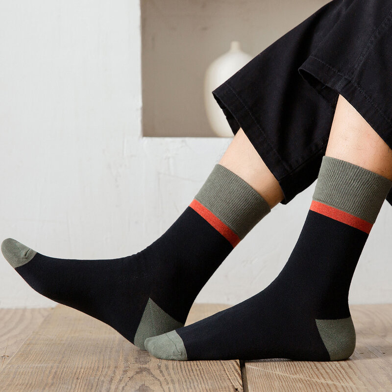 Новинка Зима 2020, мужские носки, хлопковые мужские деловые повседневные Модные Классические носки, дышащие японские носки в стиле Харадзюку для мужчин, мужские носки