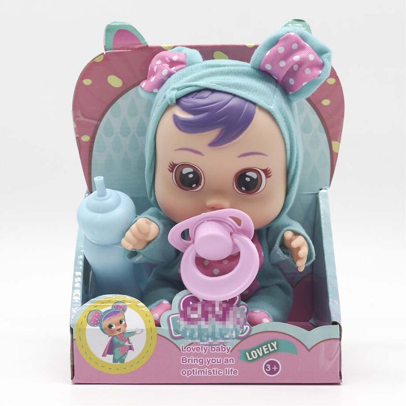 3D silicona inteiro realista muñeca Reborn Cry a Baby de alta calidad Magic Tears Dolls juguetes para niños regalo sorpresa T15