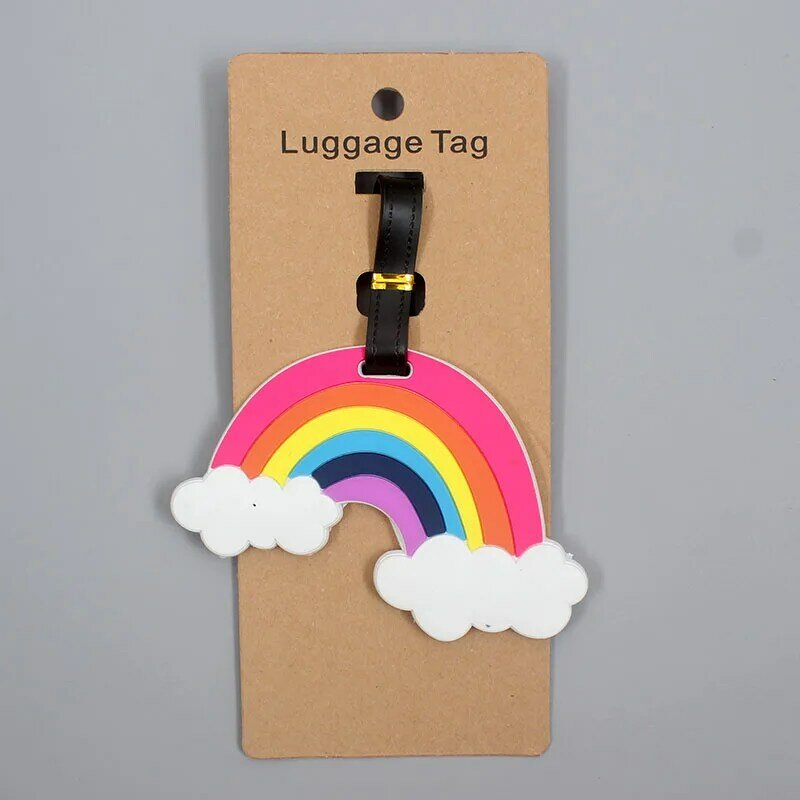 Etiqueta de equipaje creativa de Gel de sílice arcoíris para maleta, accesorios de viaje, soporte de identificación, etiquetas de embarque de equipaje, etiqueta portátil