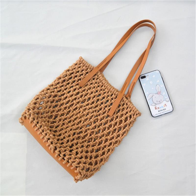 New In 2020 Cotton Rope Shoulder Bag Beach Bag a6291