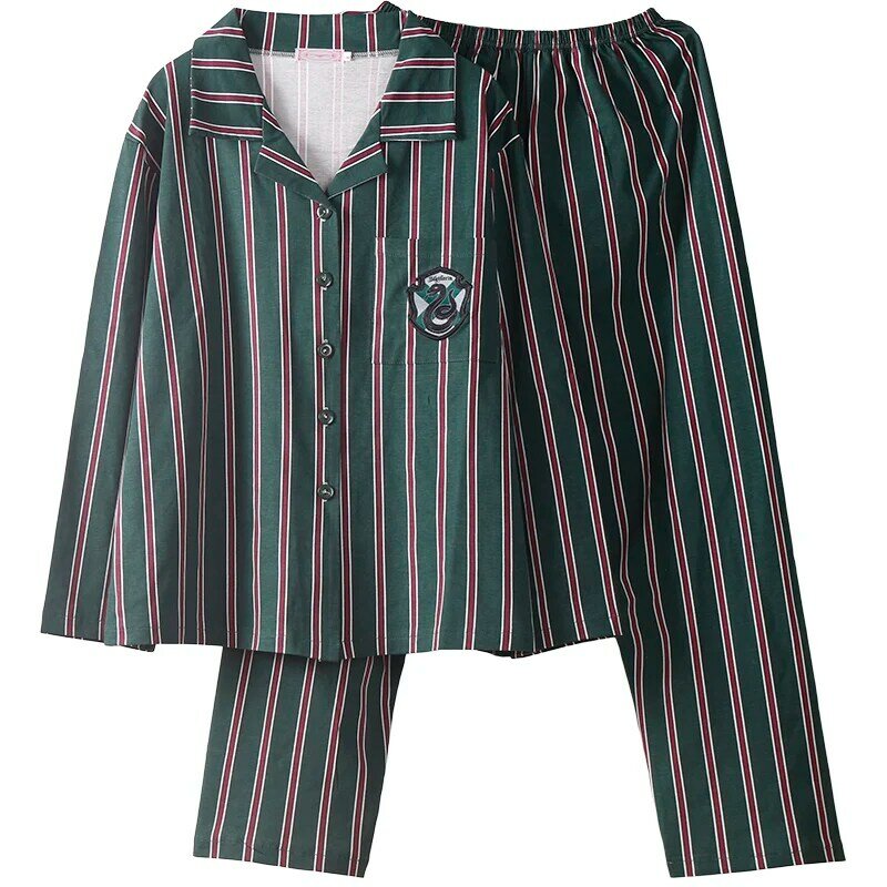 Potter Hermine Hogwarts Slytherin Hause Tragen Pyjamas Winter Pyjamas Sommer Pyjamas für Erwachsene Kid Streifen Pyjamas