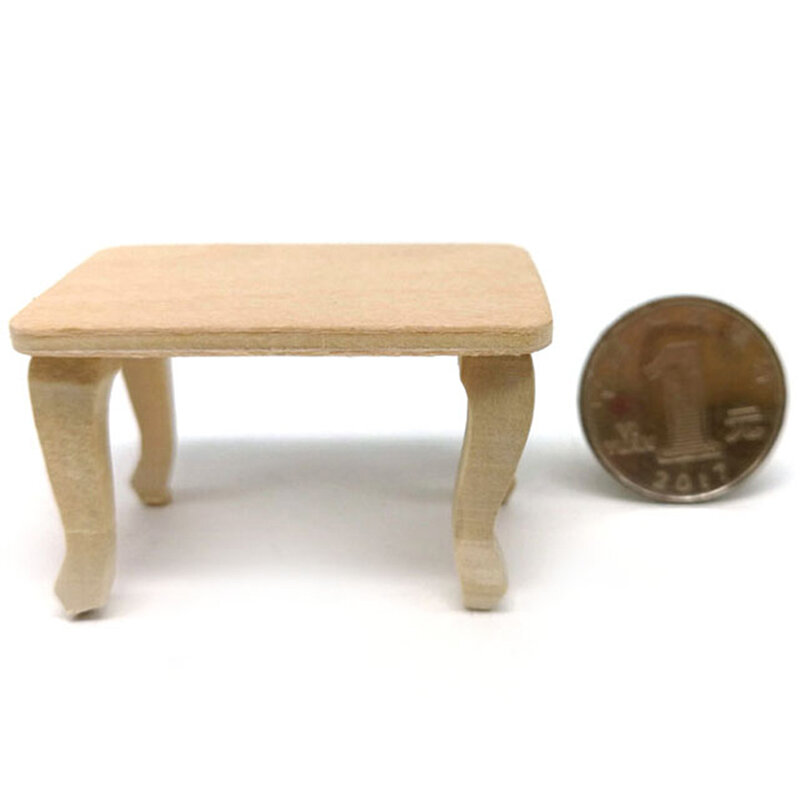 Mini Mesa de madera para niños, muebles de juguete 1:12, accesorios en miniatura para casa de muñecas, bricolaje, decoración para bebé