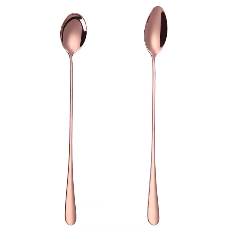 Fashion Home Stainless Steel Rainbow Long Handled Mini Accessories Coffee Spoon Cold Drink Ice Cream Tea Spoon Convenient 2019